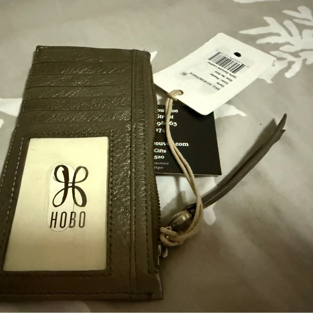 HOBO CARTE Leather Card Holder PEWTER NEW - Picture 5 of 5